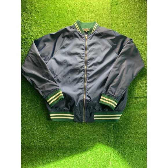 Sovereign Code Blue and Green Zip Up Bomber Jacket Men Size Small - Picture 1 of 5